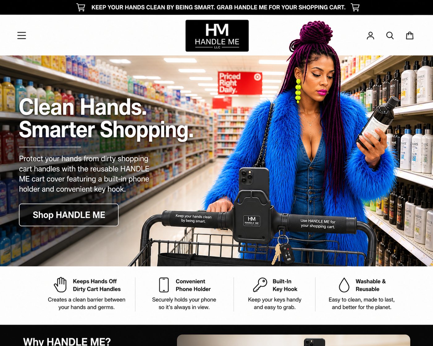 HANDLE ME™ Shopping Cart Handle Cover
